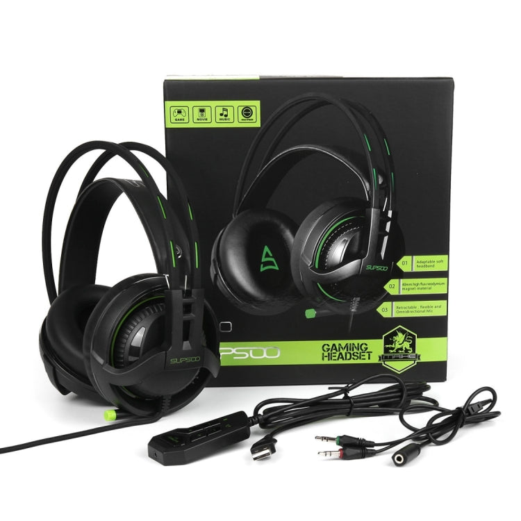 SUPSOO G810 Stereo Gaming Headset Wired Music Headphone with Wire Control & Mic & 3.5mm 2 in 1 Audio Line for PC, Laptop