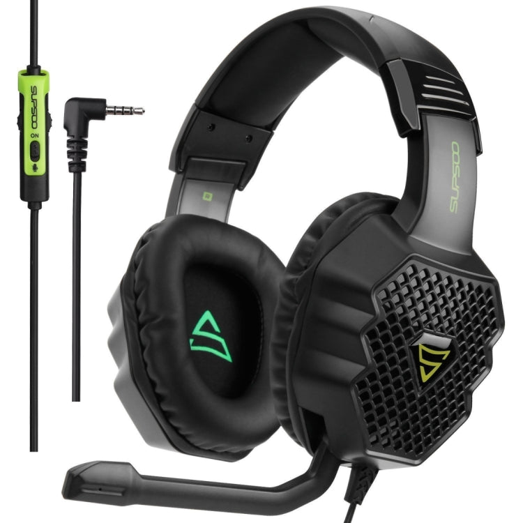SUPSOO G811 3.5mm Stereo Gaming Headset Wired Music Headphone with Wire Control & Mic & 3.5mm 2 in 1 Audio Line for PC, Laptop, Tablet, Phones