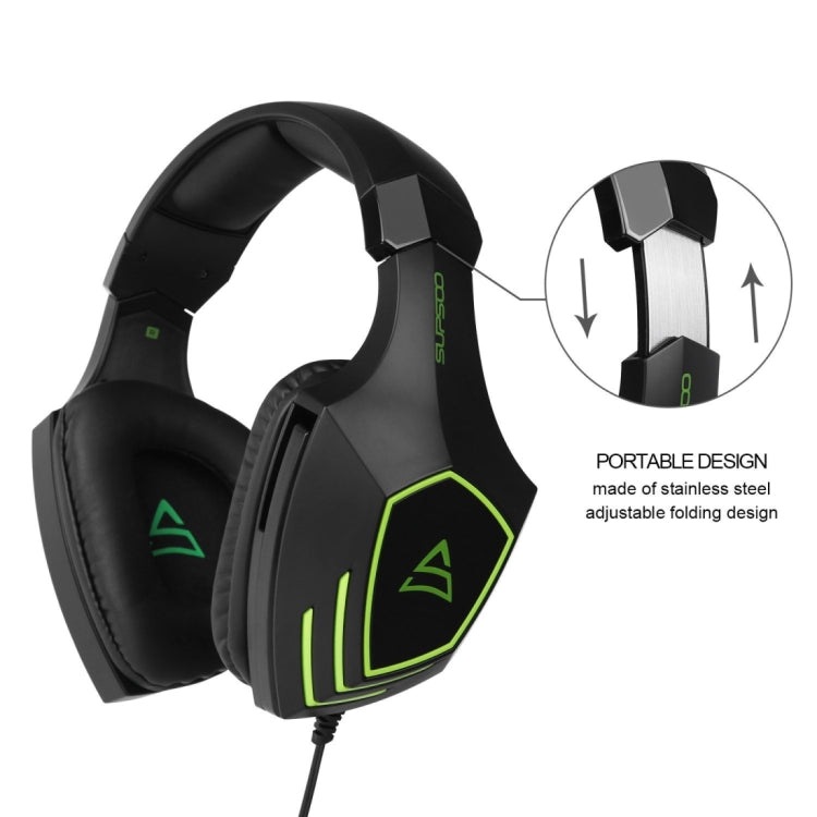 SUPSOO G820 3.5mm Stereo Gaming Headset Wired Music Headphone with Wire Control & Mic & 3.5mm 2 in 1 Audio Line for PC, Laptop, Tablet, Phones