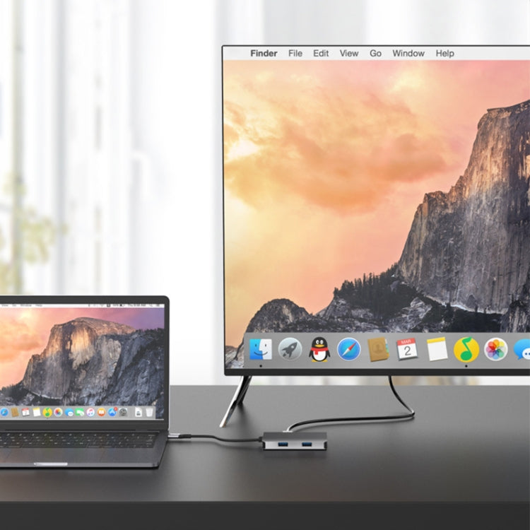 NK-3049HD 6 in 1 USB Male to MS / TF Card Slot + USB 3.0 + 3 USB 2.0 Female Adapter