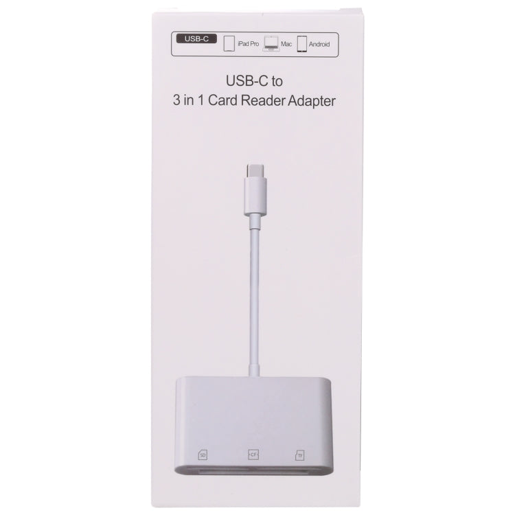 S-205 3 in 1 CF Card / TF Card / SD Card Reader For USB-C / Type-C Devices