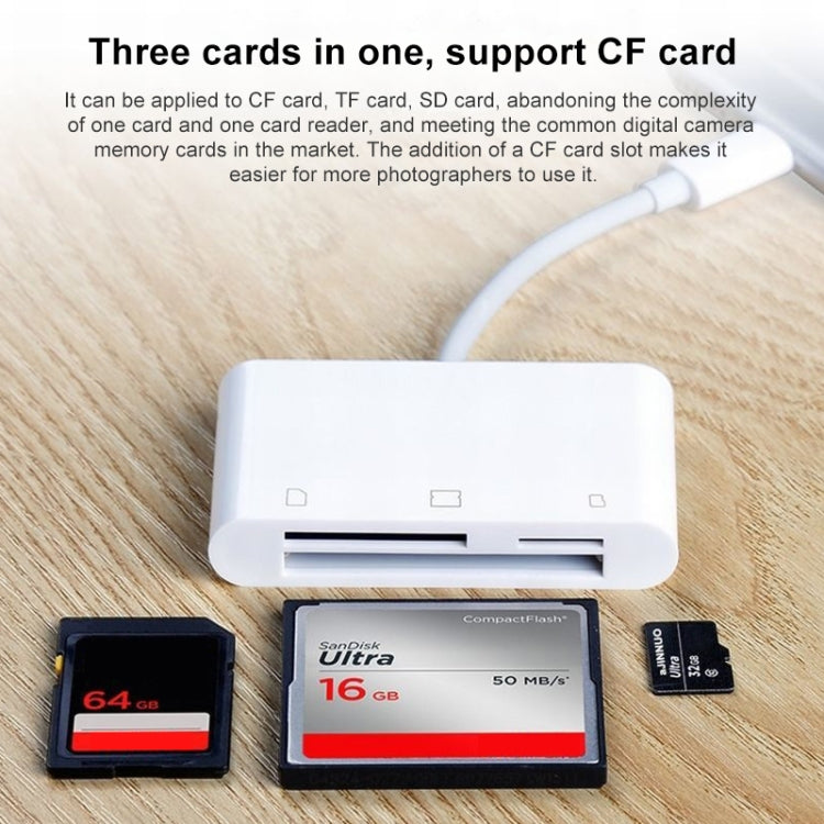 S-205 3 in 1 CF Card / TF Card / SD Card Reader For USB-C / Type-C Devices