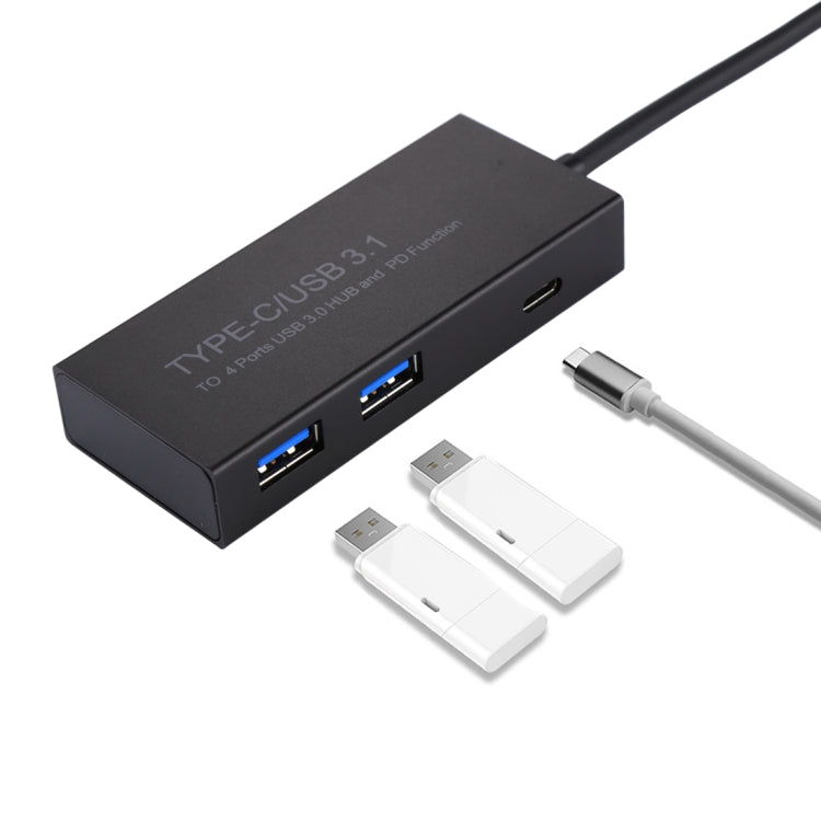 4 x USB 3.0 Ports & USB-C / Type-C Female to USB-C / Type-C Male Hub Splitter Adapter with PD Function