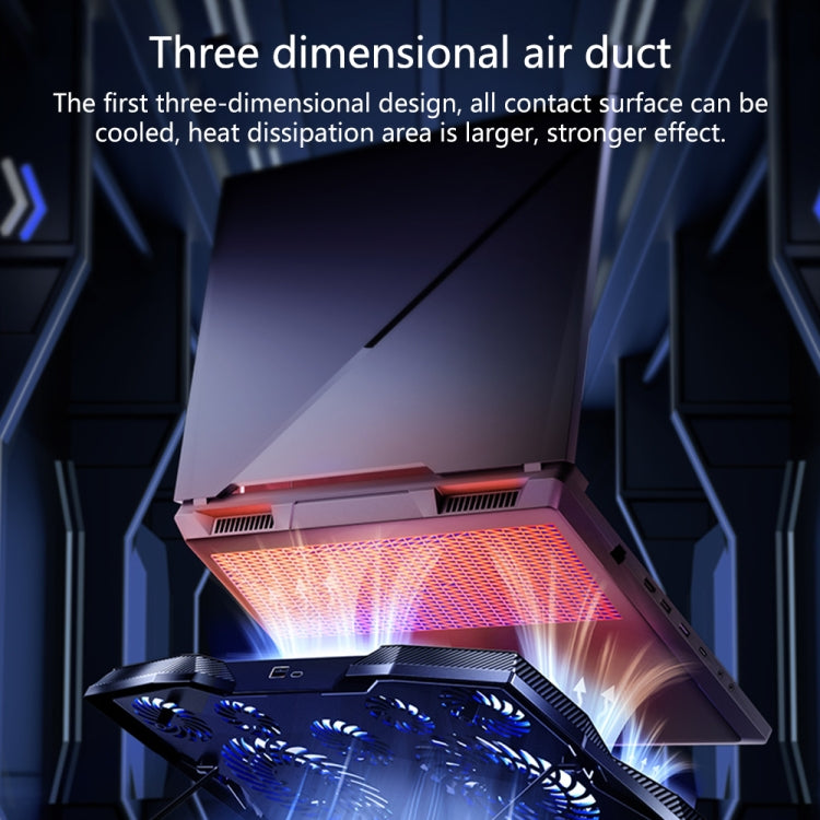 Benks SR08 Notebook Computer Cooling Fan Pad Desktop Laptop Riser Stand with LED Light