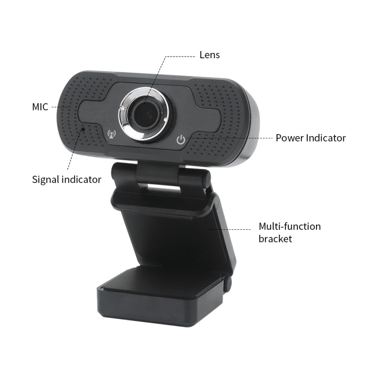 HD-F18 1080P Multi-function HD Camera WebCam with Microphone(Black)