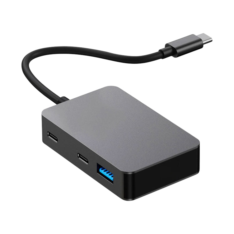 BYL-2316 5 in 1 USB-C / Type-C to USB3.0 & Type-C Multifunctional Docking Station HUB Adapter (Dark Grey)