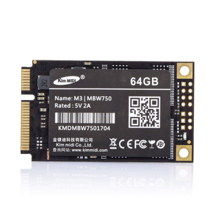 Kim MiDi MBW750 3.8mm 1.8 inch mSATA Solid State Drive, Flash Architecture: MLC, Capacity: 64GB