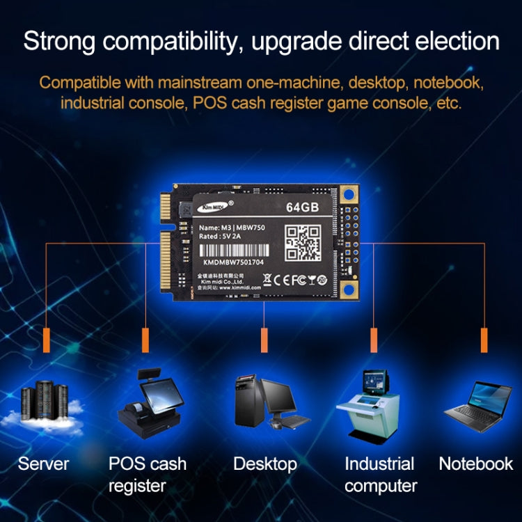 Kim MiDi MBW750 3.8mm 1.8 inch mSATA Solid State Drive, Flash Architecture: MLC, Capacity: 64GB