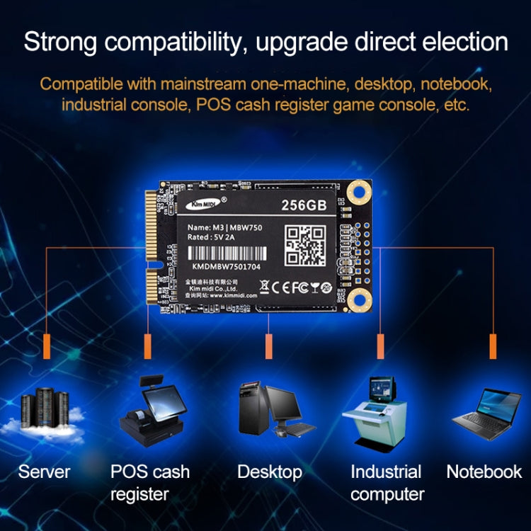 Kim MiDi MBW750 3.8mm 1.8 inch mSATA Solid State Drive, Flash Architecture: MLC, Capacity: 256GB