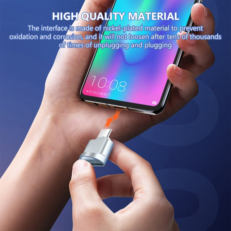 USB-C / Type-C 3.1 to Micro SD Card (TF Card) Reader Adapter(Silver)