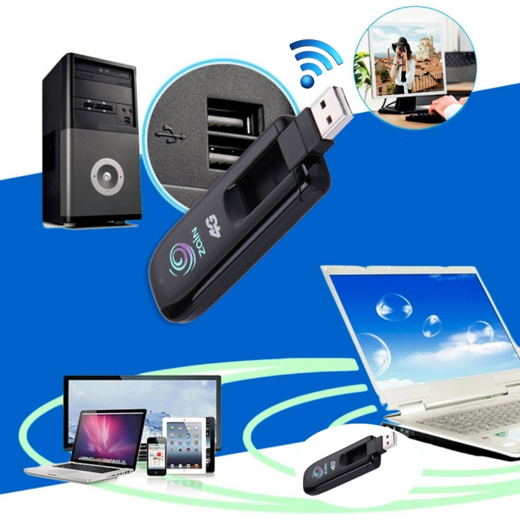 ZTE MF821 High Speed Zain 4G Modem USB Doogle, Support External Antennas(Black)