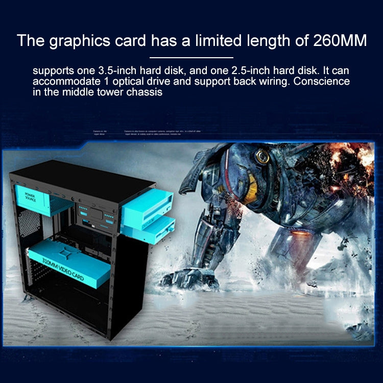 Xintianyi USB 2.0 Main Chassis 398x195x461mm M-ATX / ATX / Mini-ITX PC Desktop Computer Case