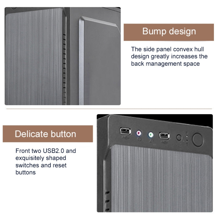 Whirlwind USB 2.0 Main Chassis 398x195x461mm Micro-ATX / ITX PC Desktop Computer Case