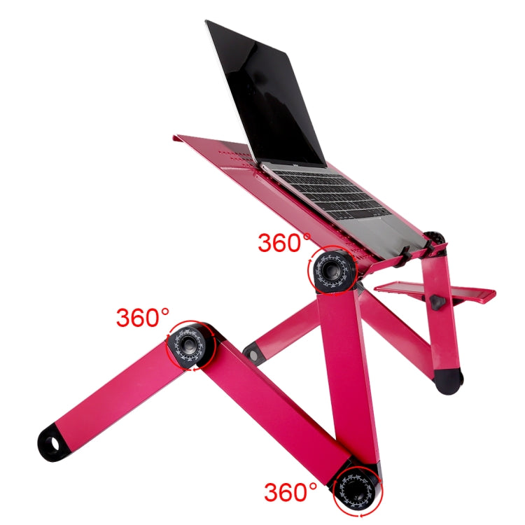 Portable 360 Degree Adjustable Foldable Aluminium Alloy Desk Stand with Mouse Pad for Laptop / Notebook, without CPU Fans