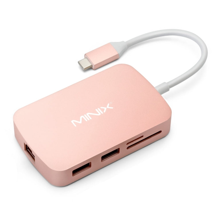MINIX NEO C-X 7 in 1 USB-C / Type-C to 2 x USB 3.0 + HDMI + Gigabit Ethernet Port + SD(HC) + Micro SD Card Reader Adapter with USB Type-C Power Charging, Support 100MB