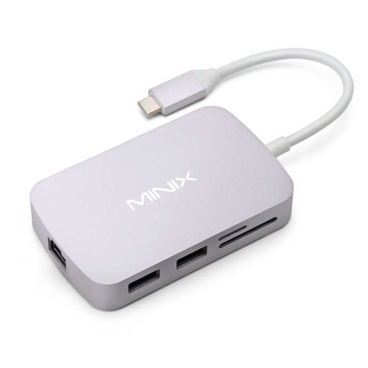 MINIX NEO C 7 in 1 USB-C / Type-C to 2 x USB 3.0 + HDMI + Gigabit Ethernet Port + SD(HC) + Micro SD Card Reader Adapter with USB Type-C Power Charging, Support 1000MB, Need Driver for Installation(Grey)