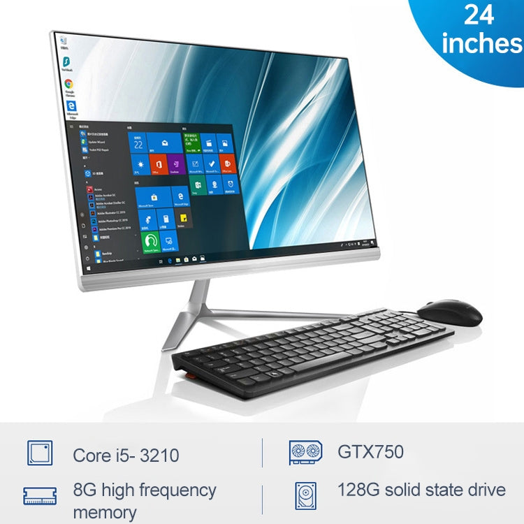 24 inch Curved Screen Office Home All-in-one PC Computer, Intel Core i5-3210, 8GB+128GB
