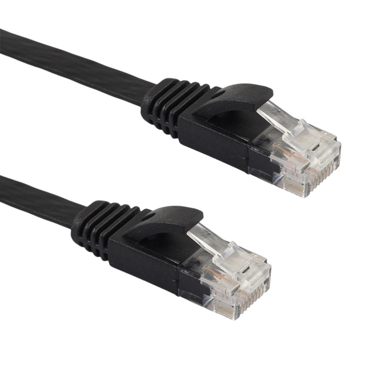 7.6m CAT6 Ultra-thin Flat Ethernet Network LAN Cable, Patch Lead RJ45 (Black)