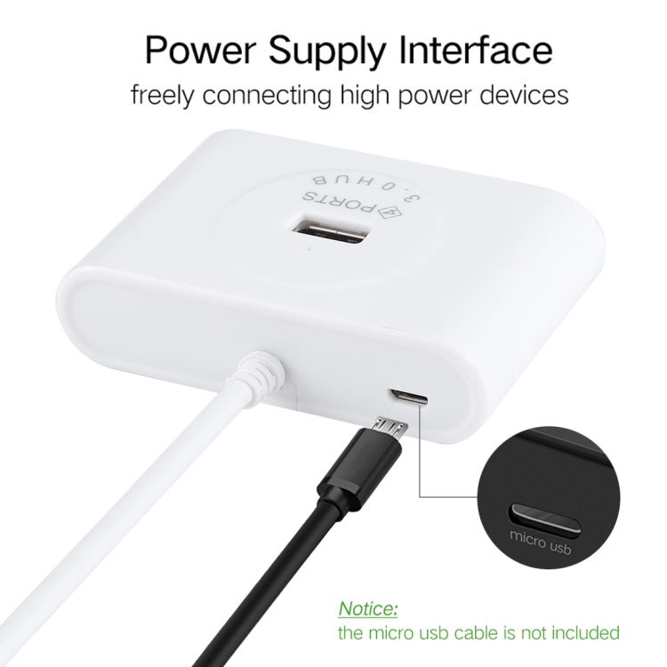 Portable 5Gbps Super Speed 4 Ports USB 3.0 HUB Cable Adapter, Cable Length: 50cm