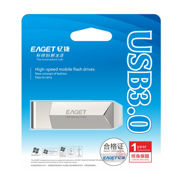 EAGET F70 256GB High-speed USB 3.0 360 Degree Rotating Zinc Alloy U Disk