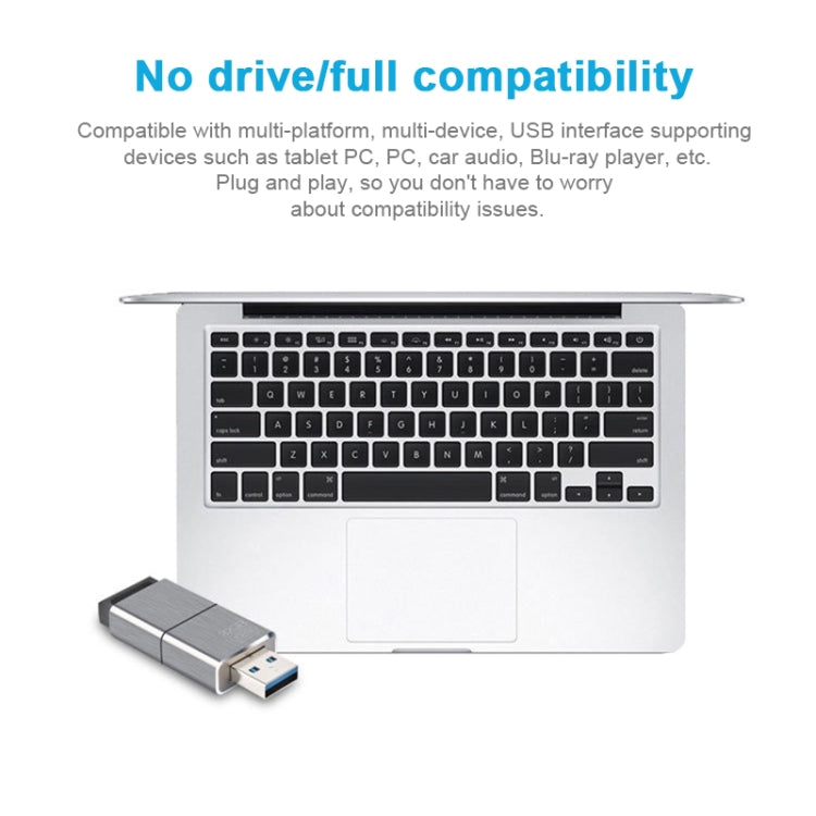 EAGET F90 64GB High-speed USB 3.0 Push-pull Zinc Alloy U Disk (Silver Grey)