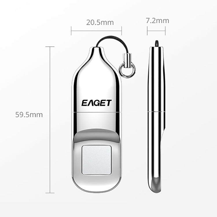 EAGET FU5 32GB USB 2.0 Fingerprint Encryption Password U Disk (Silver)