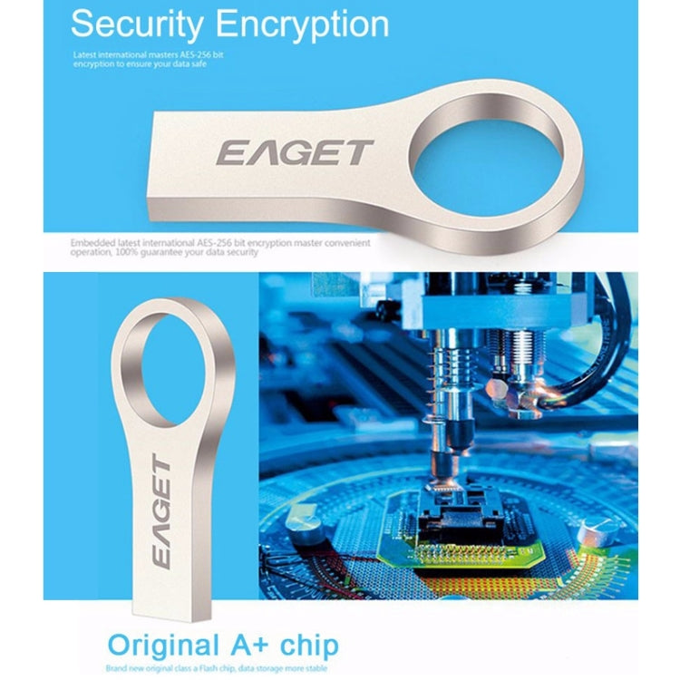 EAGET U9 16GB USB 2.0 Waterproof Shockproof Metal Ring Shape U Disk