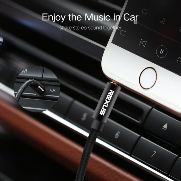 REXLIS 3629 3.5mm Male to Male Car Stereo Gold-plated Jack AUX Audio Cable for 3.5mm AUX Standard Digital Devices, Length: 1.8m
