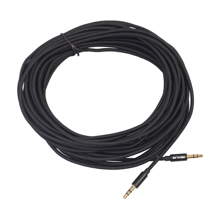 REXLIS 3629 3.5mm Male to Male Car Stereo Gold-plated Jack AUX Audio Cable for 3.5mm AUX Standard Digital Devices, Length: 10m