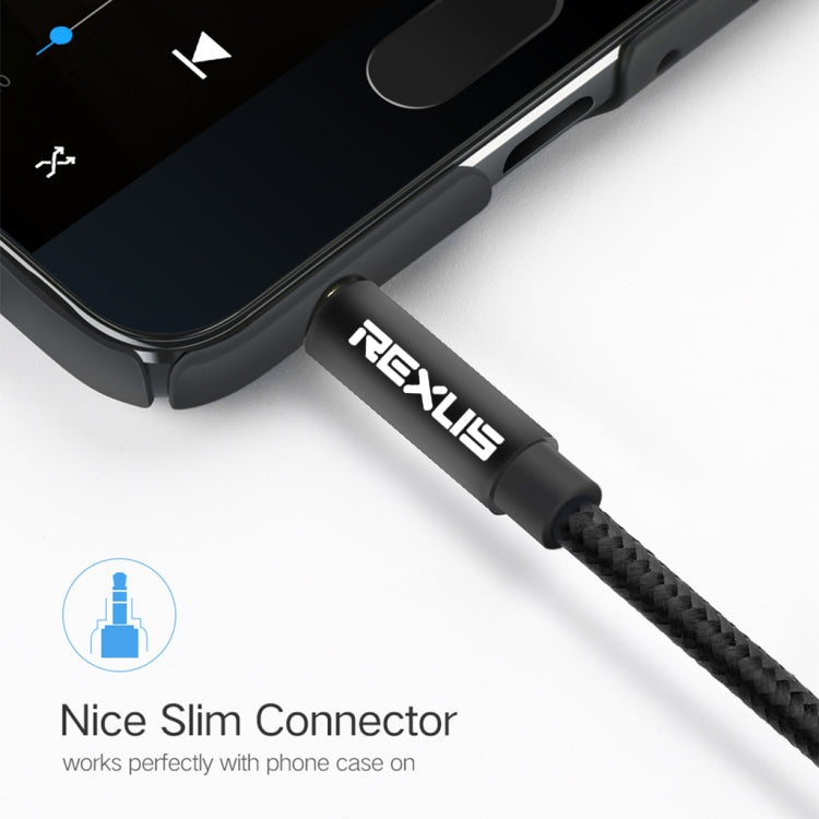 REXLIS 3629 3.5mm Male to Male Car Stereo Gold-plated Jack AUX Audio Cable for 3.5mm AUX Standard Digital Devices, Length: 10m