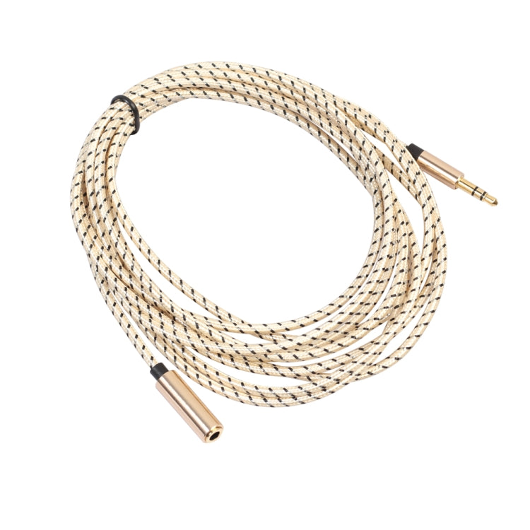 REXLIS 3596 3.5mm Male to Female Stereo Gold-plated Plug AUX / Earphone Cotton Braided Extension Cable for 3.5mm AUX Standard Digital Devices, Length: 3m