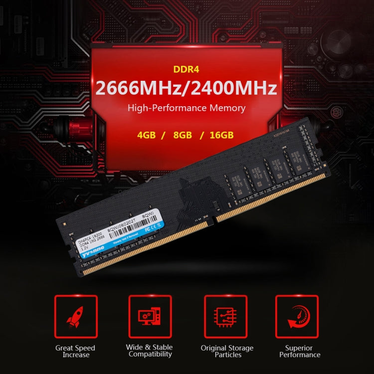 Yvonne DDR4 16GB 2400MHz 1.2V Desktop PC Memory RAM