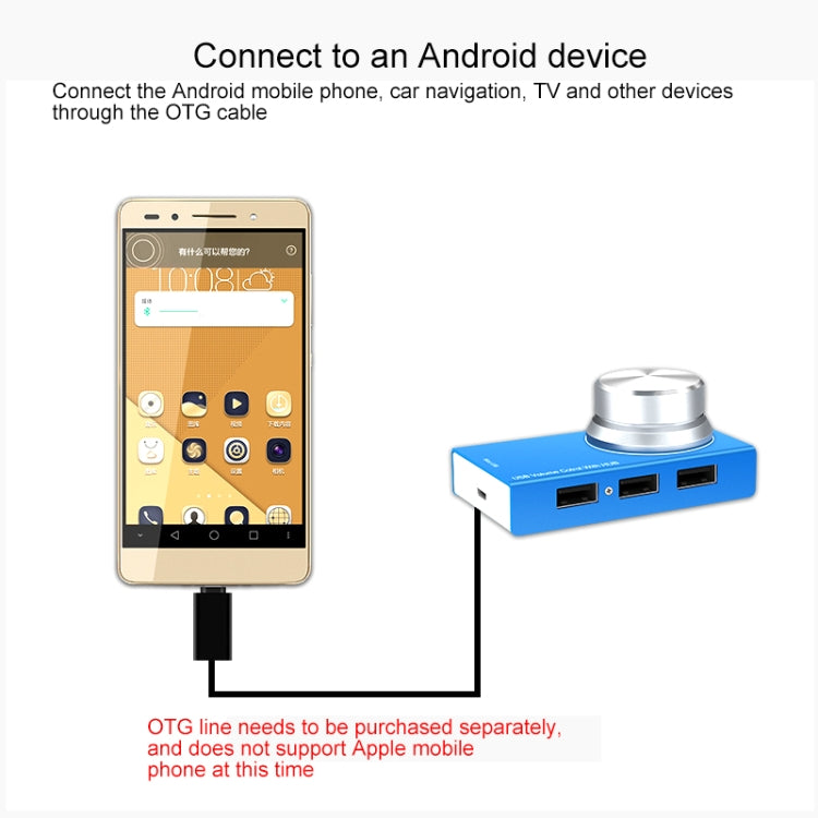 Aimos AM-UH003 Micro USB Volume Control Speaker Audio Volume Controller Knob with 3 USB Ports HUB, Support Windows System & Mac System PC Computer / USB Devices