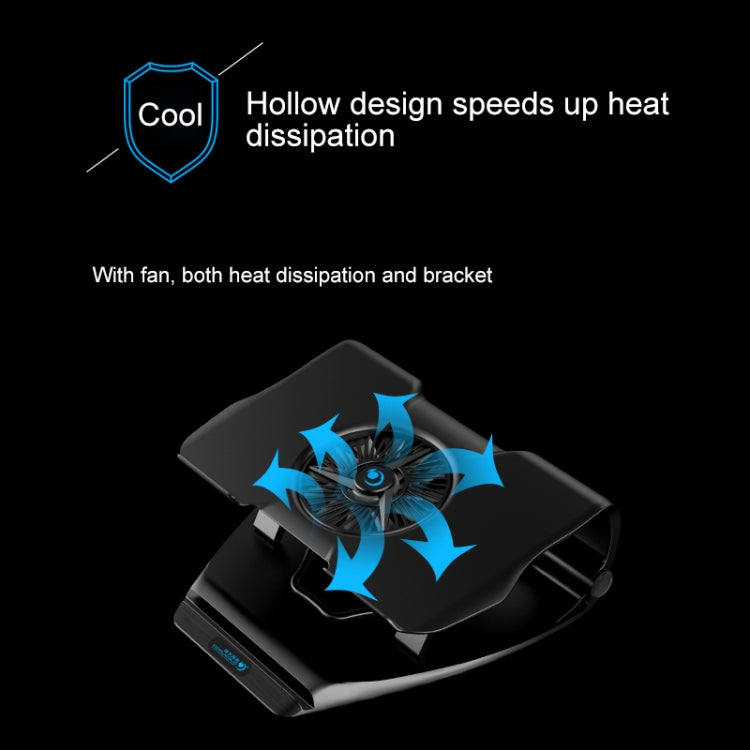 COOLCOLD Seven Angle Adjustable Multi-function Laptop Cooling Bracket with Fan for 17 inch and Below Laptops