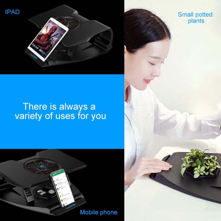 COOLCOLD Seven Angle Adjustable Multi-function Laptop Cooling Bracket with Fan for 17 inch and Below Laptops