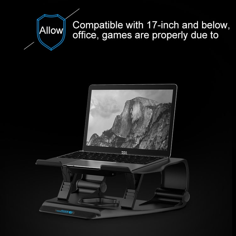 COOLCOLD Seven Angle Adjustable Multi-function Laptop Cooling Bracket with Fan for 17 inch and Below Laptops