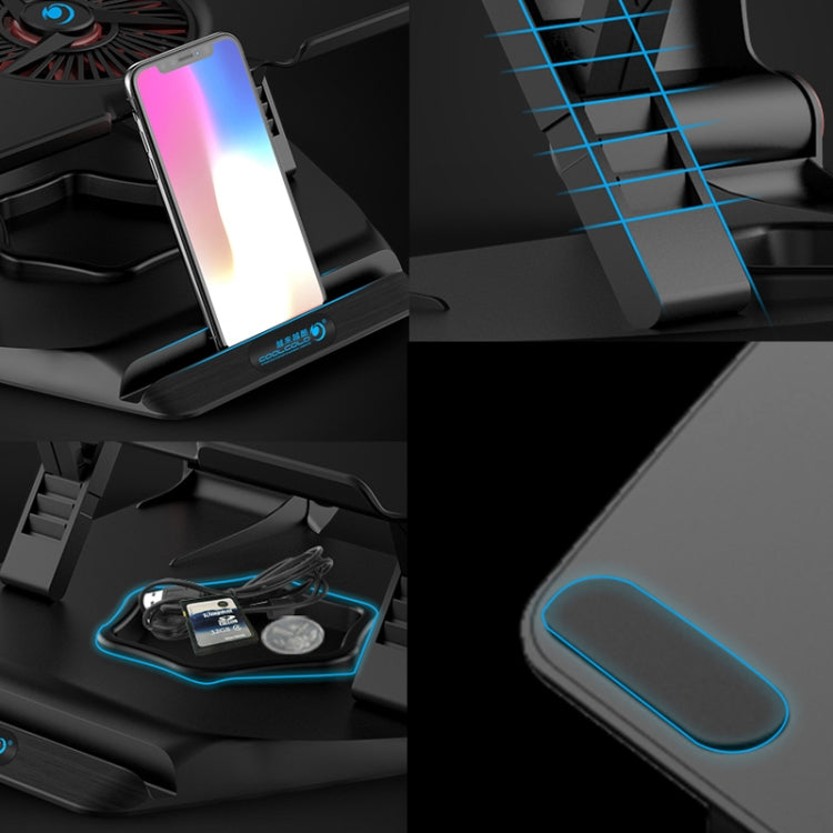 COOLCOLD Seven Angle Adjustable Multi-function Laptop Cooling Bracket with Fan for 17 inch and Below Laptops