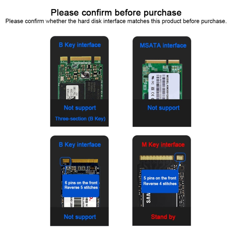 USB-C / Type-C to M.2 NVME SSD Hard Drive Enclosure, Transmission Rate: 10GB(Silver)