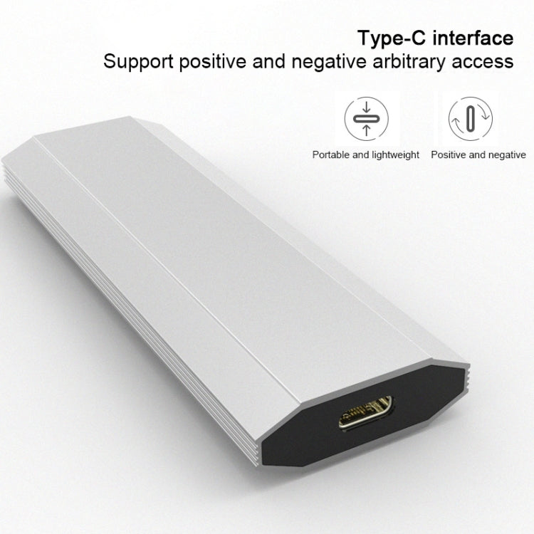 USB-C / Type-C to M.2 NVME SSD Hard Drive Enclosure, Transmission Rate: 10GB(Silver)