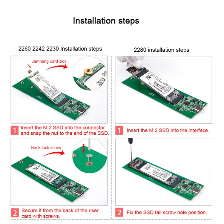 USB-C / Type-C to M.2 NVME SSD Hard Drive Enclosure, Transmission Rate: 10GB(Silver)