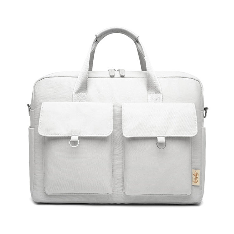 Laptop Bag Double Pocket Single Shoulder Bag, Size: 15.6 Inches (Grey)