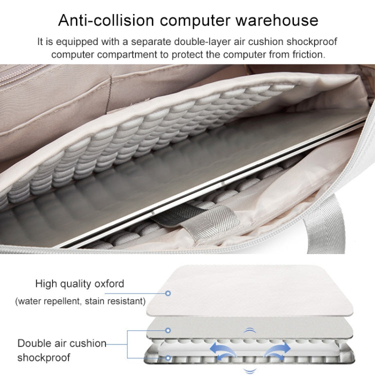 Laptop Bag Double Pocket Single Shoulder Bag, Size: 15.6 Inches (Grey)