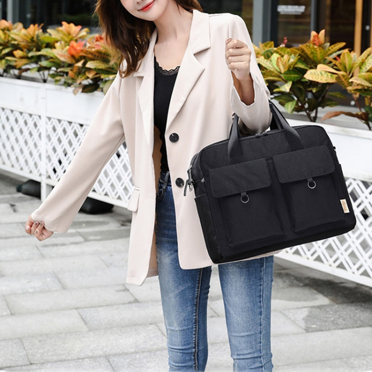 Laptop Bag Double Pocket Single Shoulder Bag, Size: 15.6 Inches (Grey)