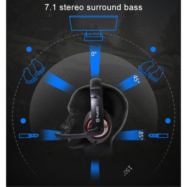 TUCCI TC-X8 Stereo PC Gaming Headset with Microphone & Conversion Cable