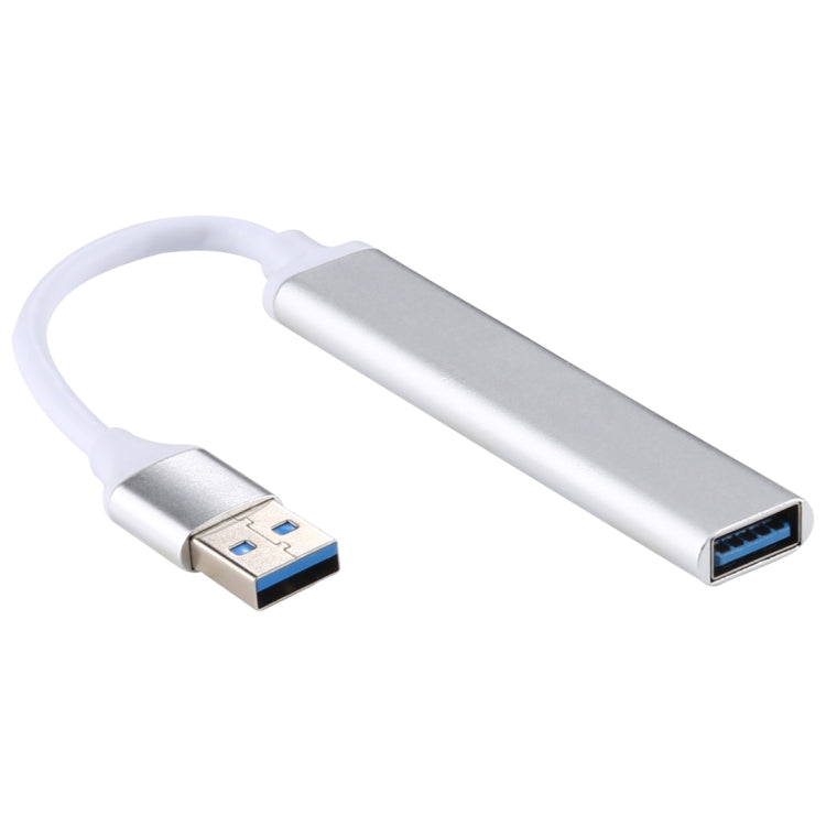 A-809 USB 3.0 + 3 x USB 2.0 to USB 3.0 Aluminum Alloy HUB Adapter(Silver)