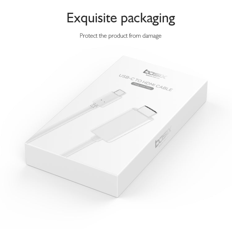basix H7 USB-C / Type-C to 4K HDMI Multi-function Converter, Cable Length: 1.8m(White)