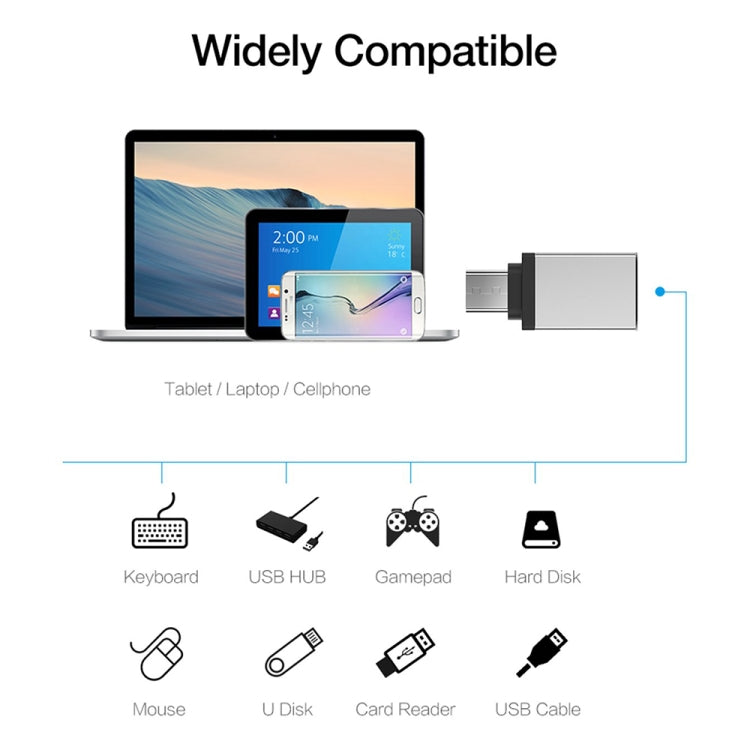 Aluminum Alloy USB-C / Type-C 3.1 Male to USB 3.0 Female Data / Charger Adapter