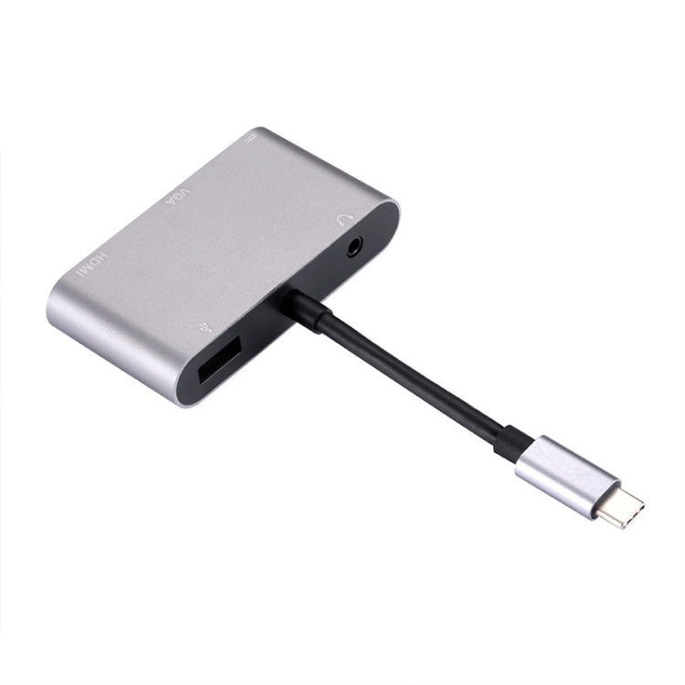 5 in 1 USB-C / Type-C to USB 3.0 + 3.5mm + PD + VGA + HDMI HUB Adapter