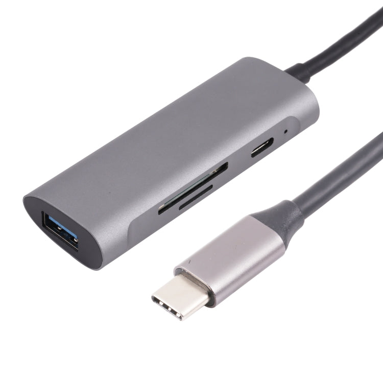 U-812 4 in 1 USB 3.0 to USB 3.0 + USB-C / Type-C + SD / TF Card Slots HUB Docking Station