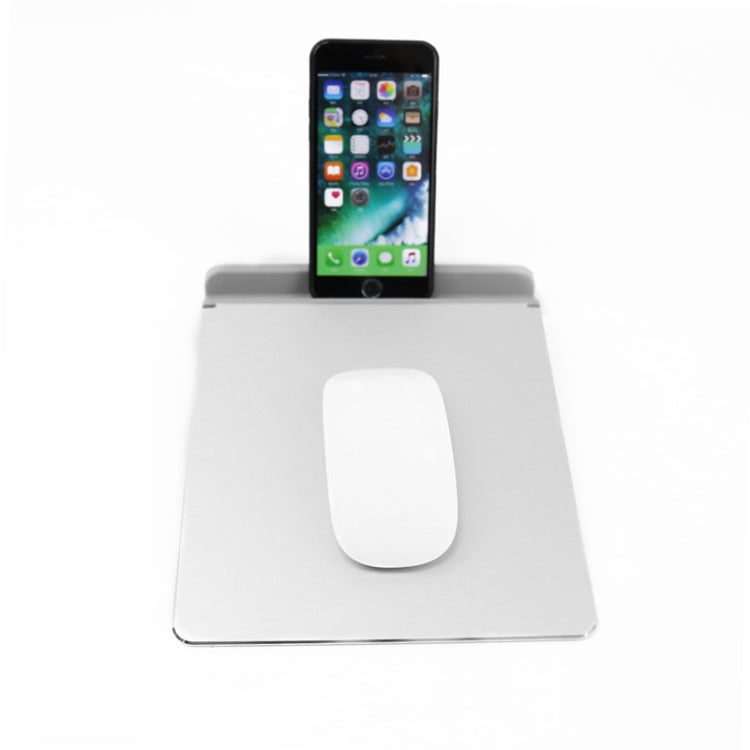 Universal Aluminum Alloy Hard Mouse Pad with Mobile Phone Holder Function